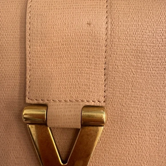 Yves Saint Laurent Tan Clutch with Gold Accent - Picture 4 of 9